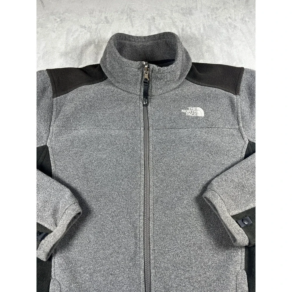 The North Face Jacket Mens Medium Gray Black Fleece Full Zip Outdoor‎ Hiking